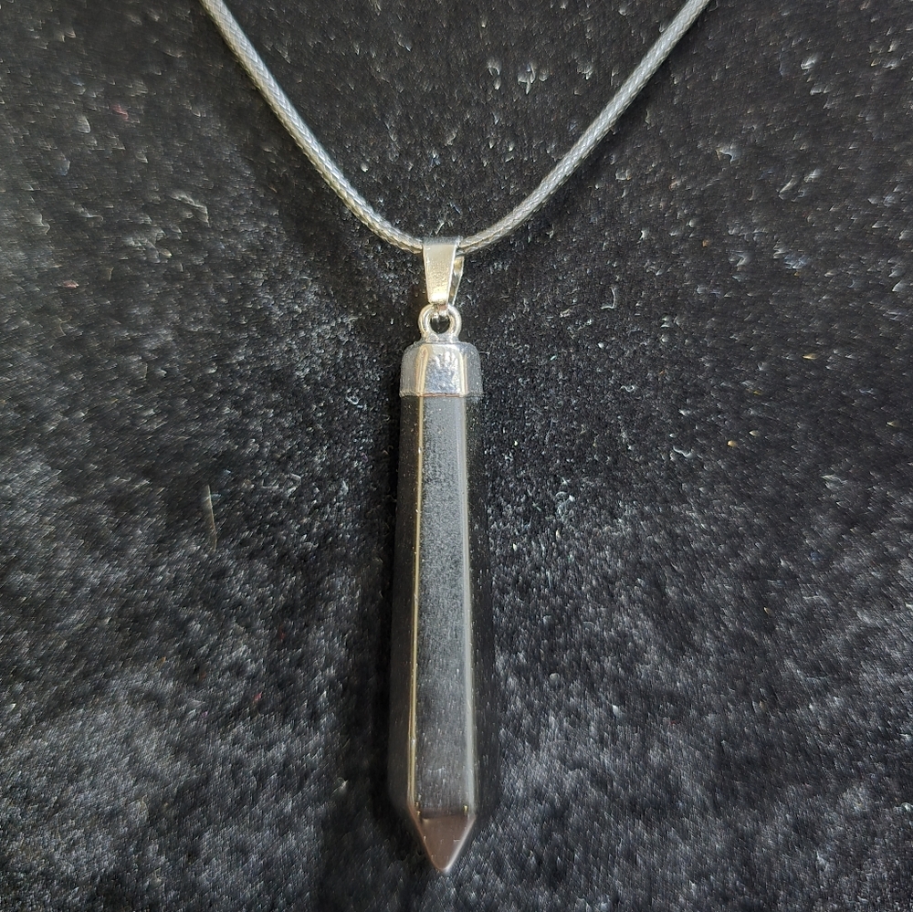 Obsidian Crystal Pendant Necklace